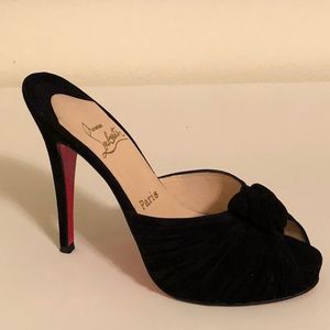 Christian Louboutin Peep Toe Suede heels.